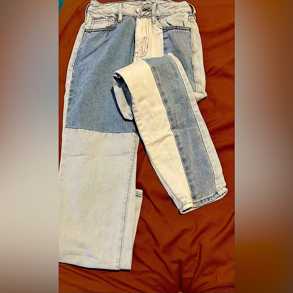 Multi color patch like jeans from pac sun only been worn 4-5 times